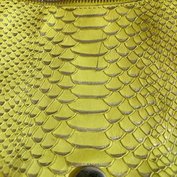 Coach Madison Pinnacle Lily Yellow Python Embossed Leather Hobo Shoulder Bag - Picture 10 of 16